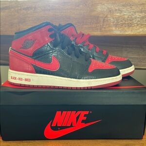 Nike Red and Black High-Top Sneakers